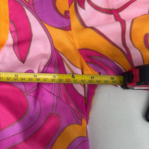 Trina Turk x Banana Republic Pink Orange Swirl Long Sleeve Shift Dress Small - Picture 8 of 13